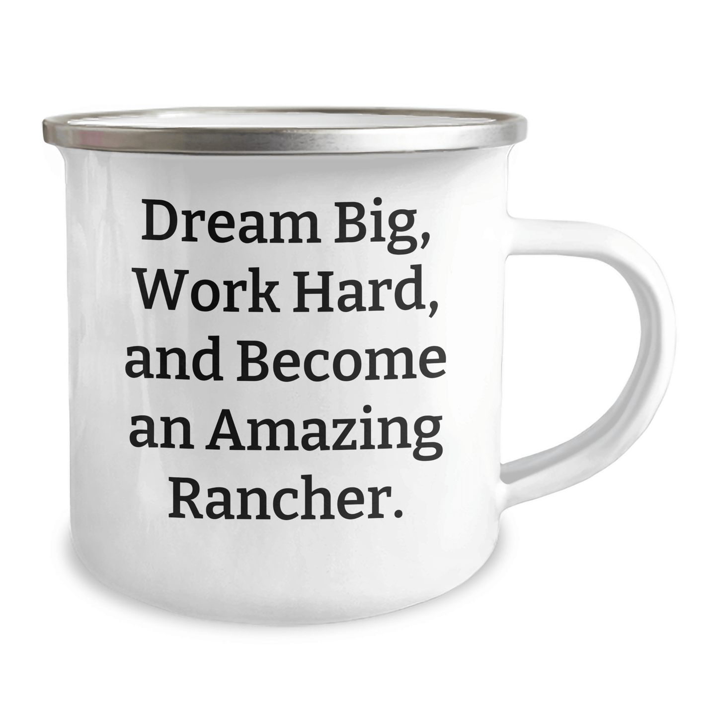 Rancher Gifts from Friends, Inspirational Camping Mug for Men, Funny Quote Dream Big Work Hard, Graduation Unique Gifts - The Buy Boom