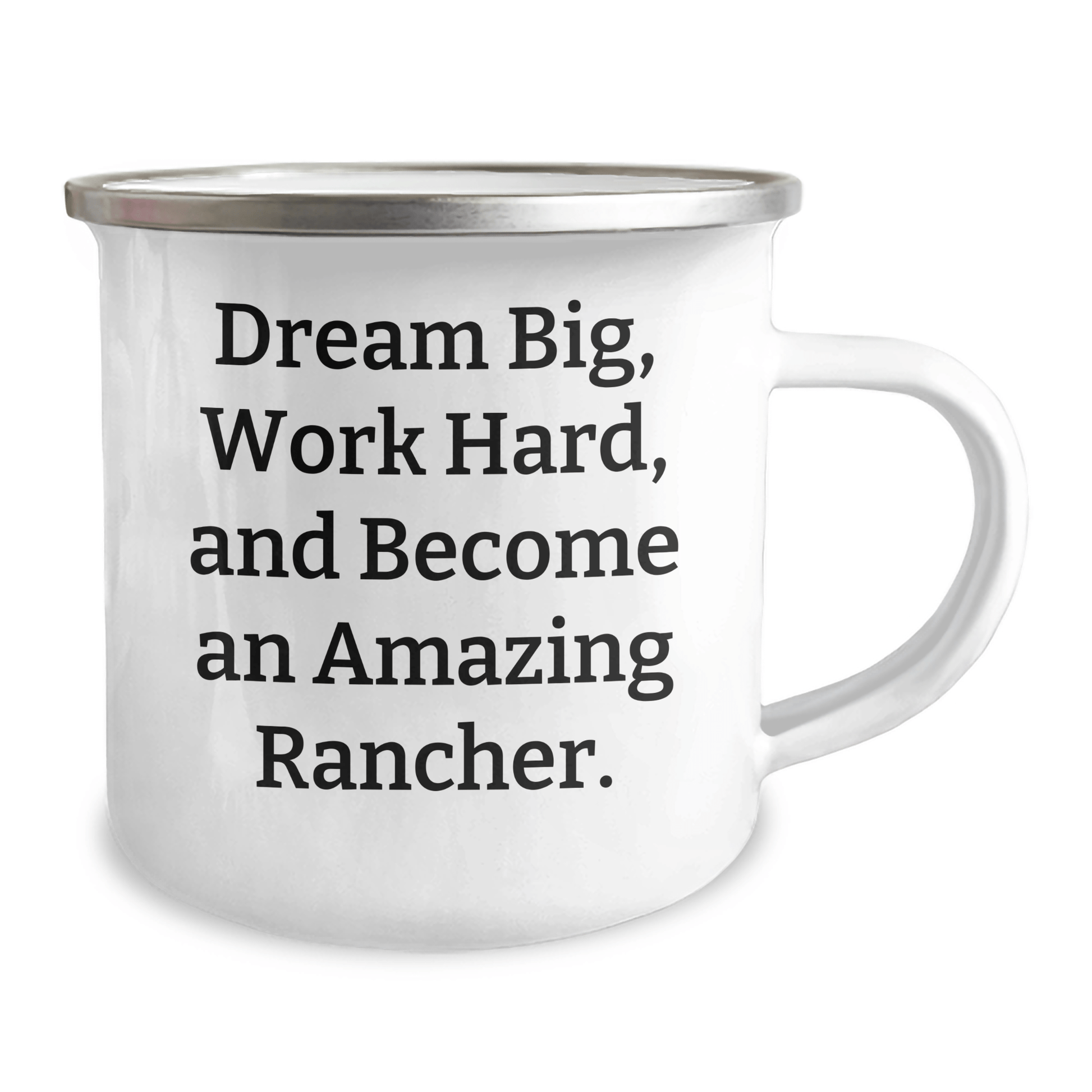 Rancher Gifts from Friends, Inspirational Camping Mug for Men, Funny Quote Dream Big Work Hard, Graduation Unique Gifts - The Buy Boom