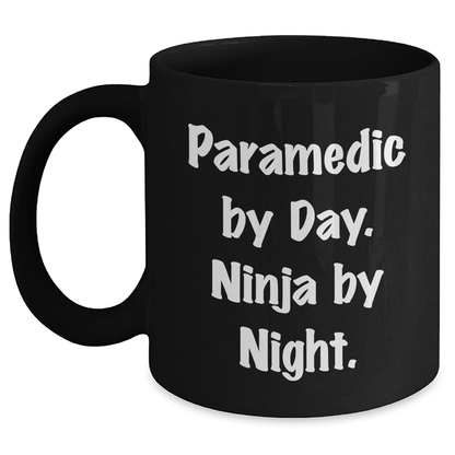 Rescue Worker Gifts - Rescue Worker By Day. Ninja By Night. Black Coffee Mug, Father's Day Unique Gifts from Men to Rescue Worker Heroes - The Buy Boom