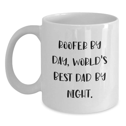 Roofer Gifts for Him, World's Best Dad White Coffee Mug, Funny Quote, Birthday Unique Gifts from Men, Gifts for Roofer - The Buy Boom