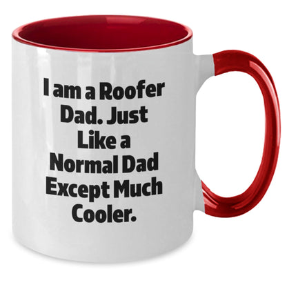 Roofer Gifts from Dad, Funny I Am A Roofer Dad Two Tone Coffee Mug for Men, Unique Christmas Unique Gifts for Roofer - The Buy Boom
