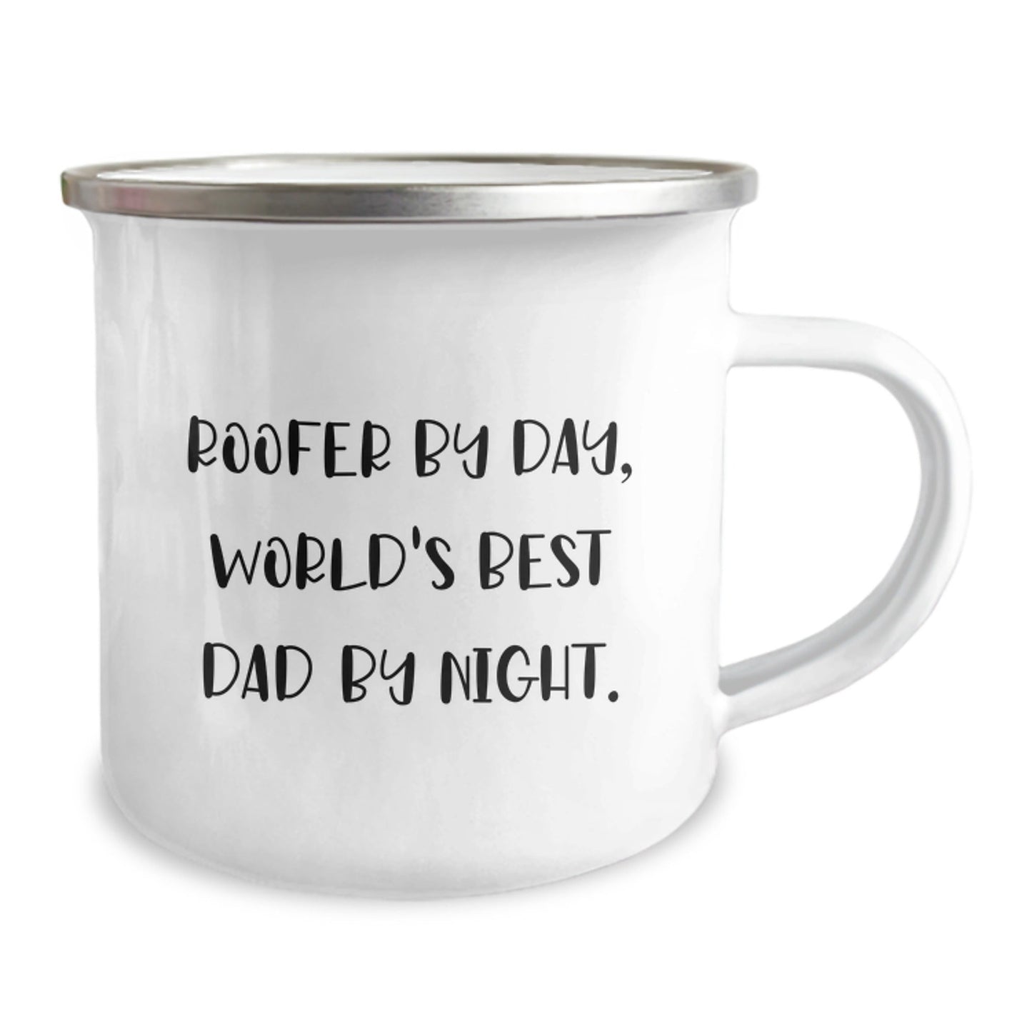 Roofer Gifts from Friends - Funny Camping Mug for Birthday - 'Roofer By Day, World's Best Dad By Night.' - The Buy Boom