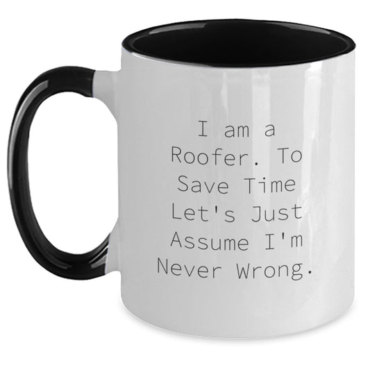 Roofer Humor Funny Birthday Unique Gifts from Coworkers for Men Two Tone Coffee Mug - The Buy Boom