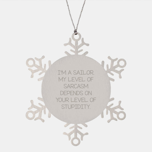 Sailor Snowflake Ornament Funny Quote Gift from Friends to Sailor Men for Christmas Unique Decorations - The Buy Boom