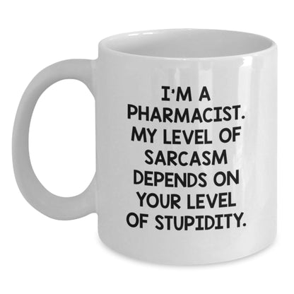 Sarcastic Pharmacist Gifts for Graduation - Funny White Coffee Mug from Friends, Family or Coworkers to Pharmacist Men or Women - The Buy Boom