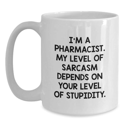 Sarcastic Pharmacist Gifts for Graduation - Funny White Coffee Mug from Friends, Family or Coworkers to Pharmacist Men or Women - The Buy Boom