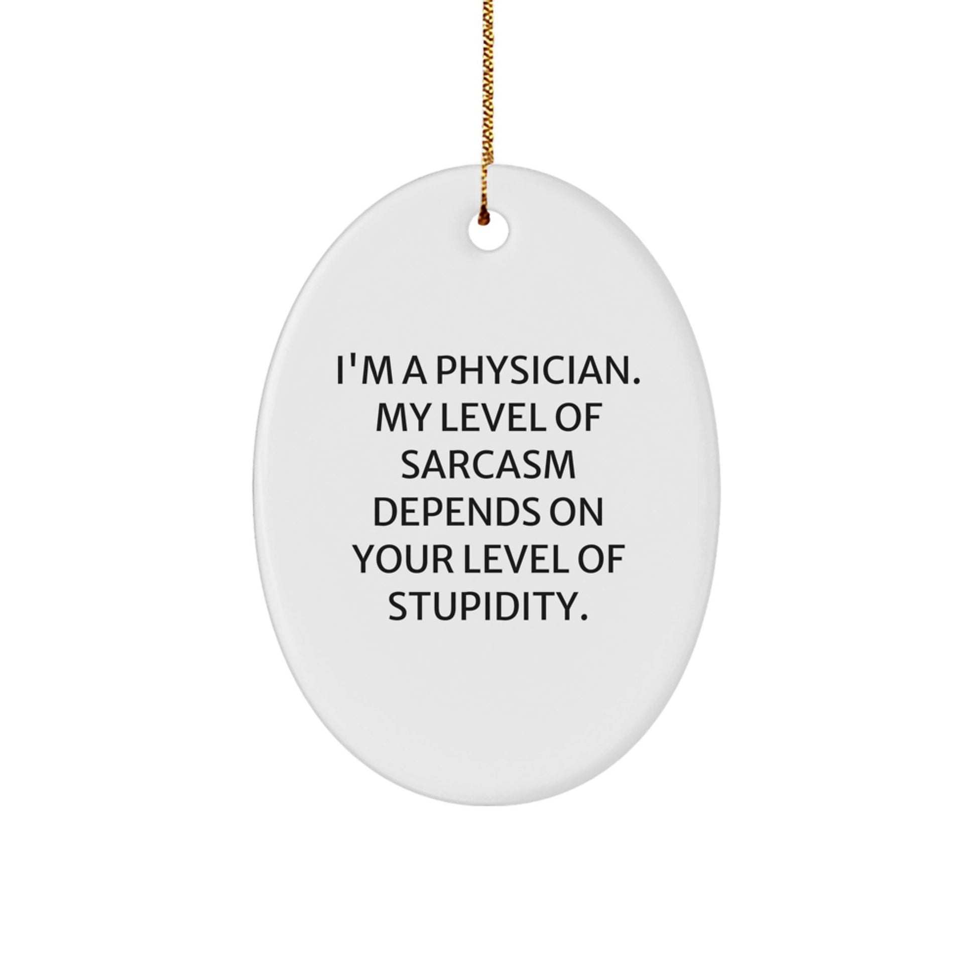 Sarcastic Physician Oval Ornament, Funny Gifts for Men, Gifts from Family, Gifts for Physicians, Christmas Unique - The Buy Boom