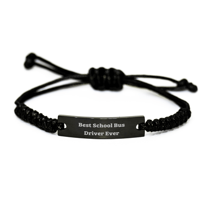 School Bus Driver Gifts from Men - Best School Bus Driver Ever Rope Bracelet, Adjustable Rope with Stainless Steel, Father's Day Unique Gifts for School Bus Driver - The Buy Boom