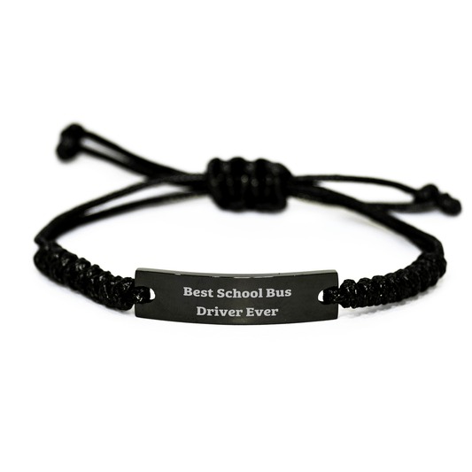School Bus Driver Gifts from Men - Best School Bus Driver Ever Rope Bracelet, Adjustable Rope with Stainless Steel, Father's Day Unique Gifts for School Bus Driver - The Buy Boom
