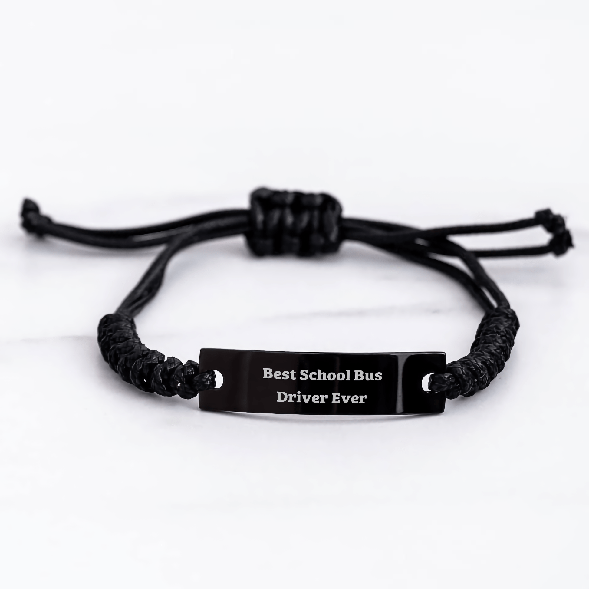 School Bus Driver Gifts from Men - Best School Bus Driver Ever Rope Bracelet, Adjustable Rope with Stainless Steel, Father's Day Unique Gifts for School Bus Driver - The Buy Boom