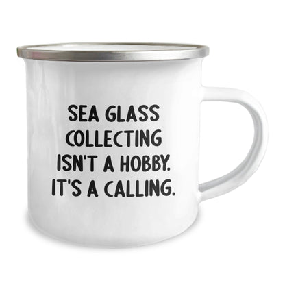 Sea Glass Collecting Gifts for Men and Women, Inspirational Camping Mug for Sea Glass Enthusiasts, Funny Quote 'It's A Calling' - Christmas Unique Presents - The Buy Boom