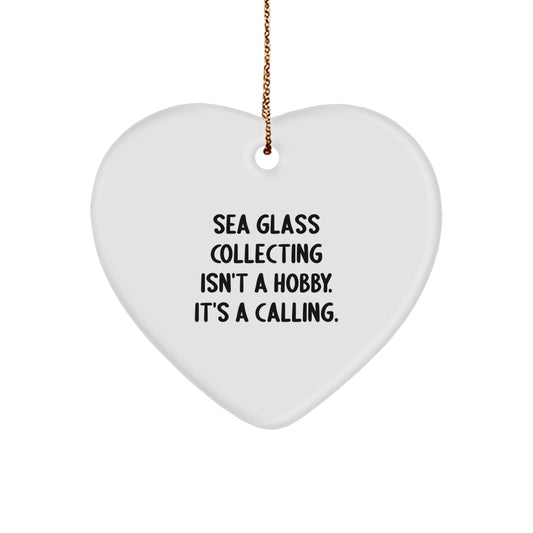 Sea Glass Collecting Heart Ornament Gifts from Friends and Family for Sea Glass Collectors, Inspirational Quotes, Christmas Unique Treasures - The Buy Boom