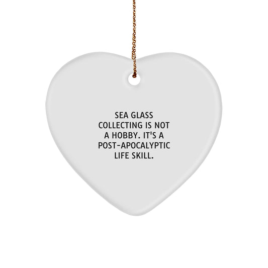Sea Glass Collectors Gifts from Friends and Family, Heart Ornament with Funny Quote, Christmas Unique - The Buy Boom