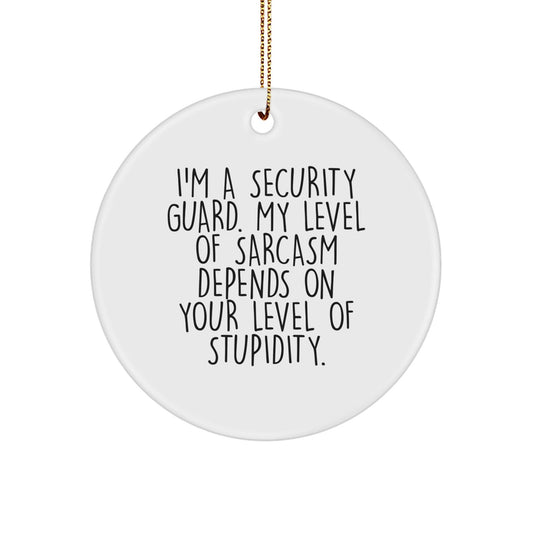 Security Guard Humor Gifts from Friends for Christmas - Funny Circle Ornament - The Buy Boom