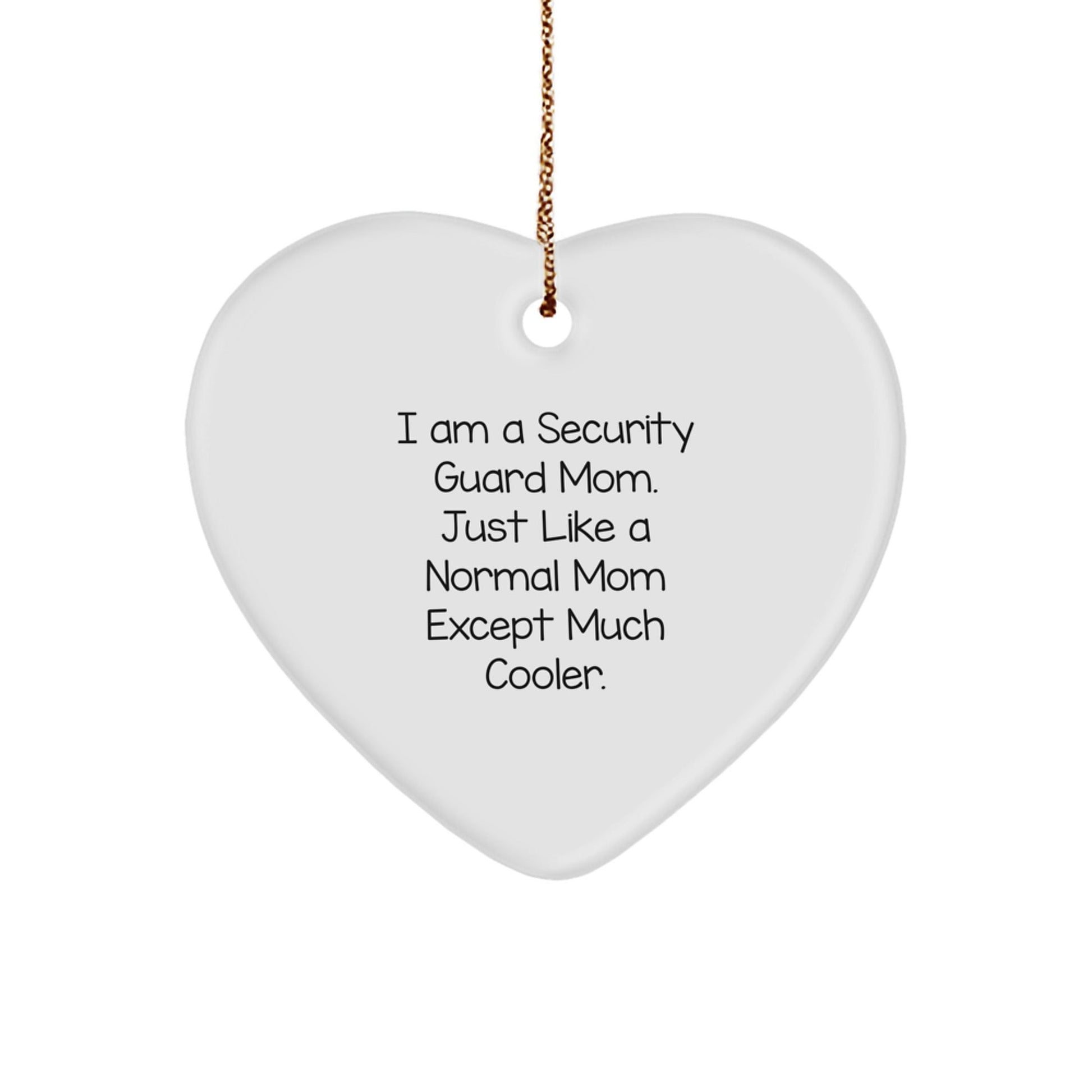 Security Guard Mom Gifts, Funny Heart Ornament, Christmas Unique Presents for Security Guard, Heart Shaped MDF Decor, Gifts from Family to Security Guard - The Buy Boom