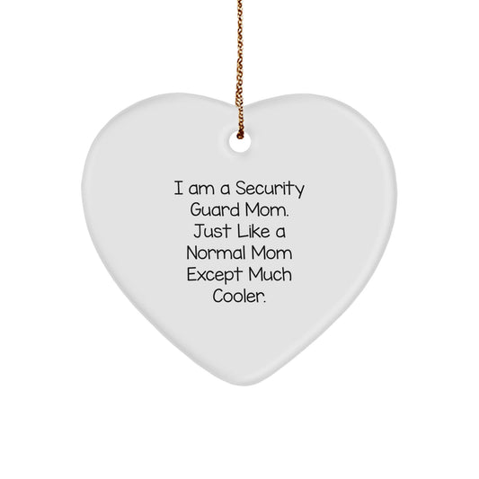 Security Guard Mom Gifts, Funny Heart Ornament, Christmas Unique Presents for Security Guard, Heart Shaped MDF Decor, Gifts from Family to Security Guard - The Buy Boom