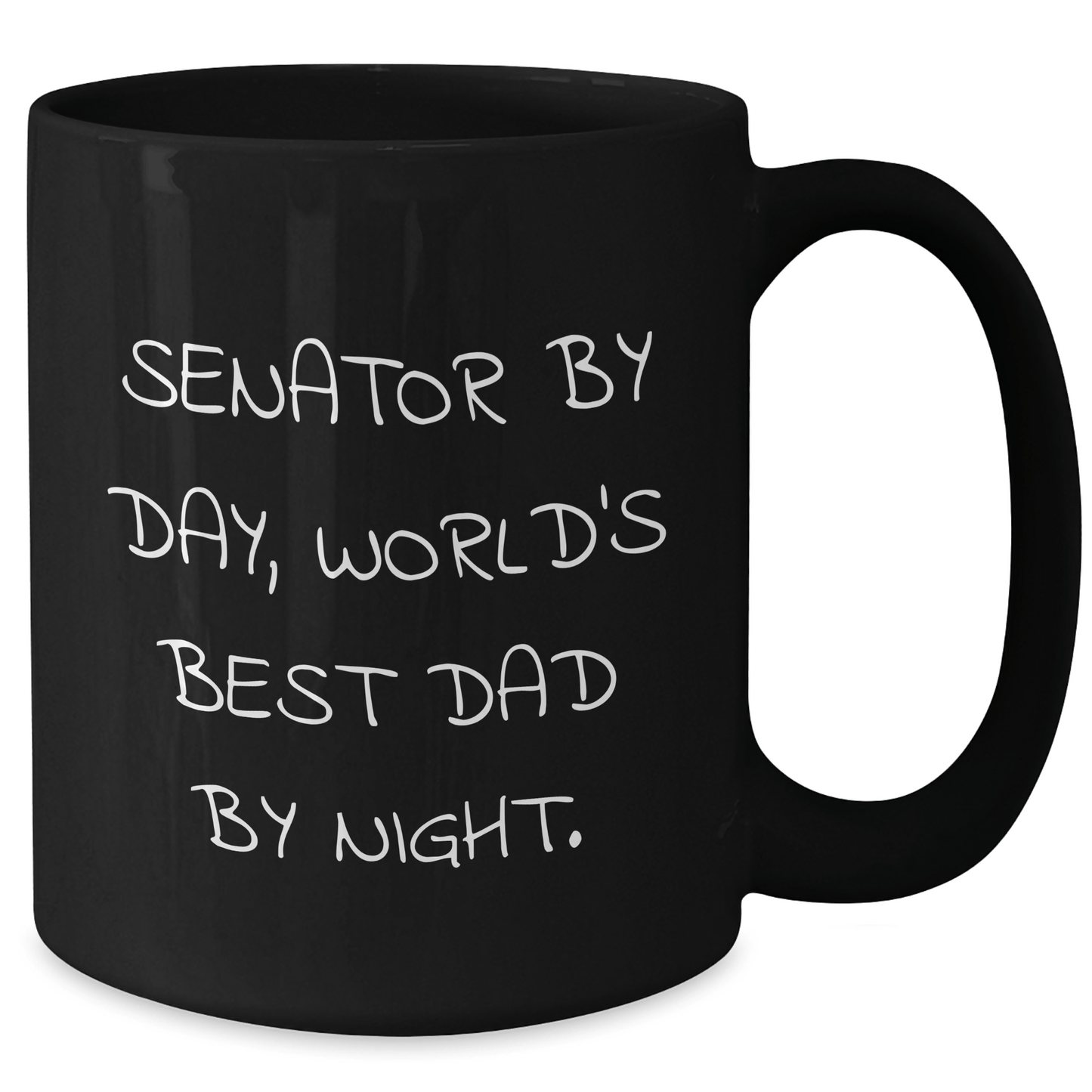 Senator By Day, World's Best Dad By Night - Funny Black Coffee Mug for Gift, Senator Gifts, Father's Day Unique Gifts from Men to Senator, Black Coffee Mug for Senator - The Buy Boom
