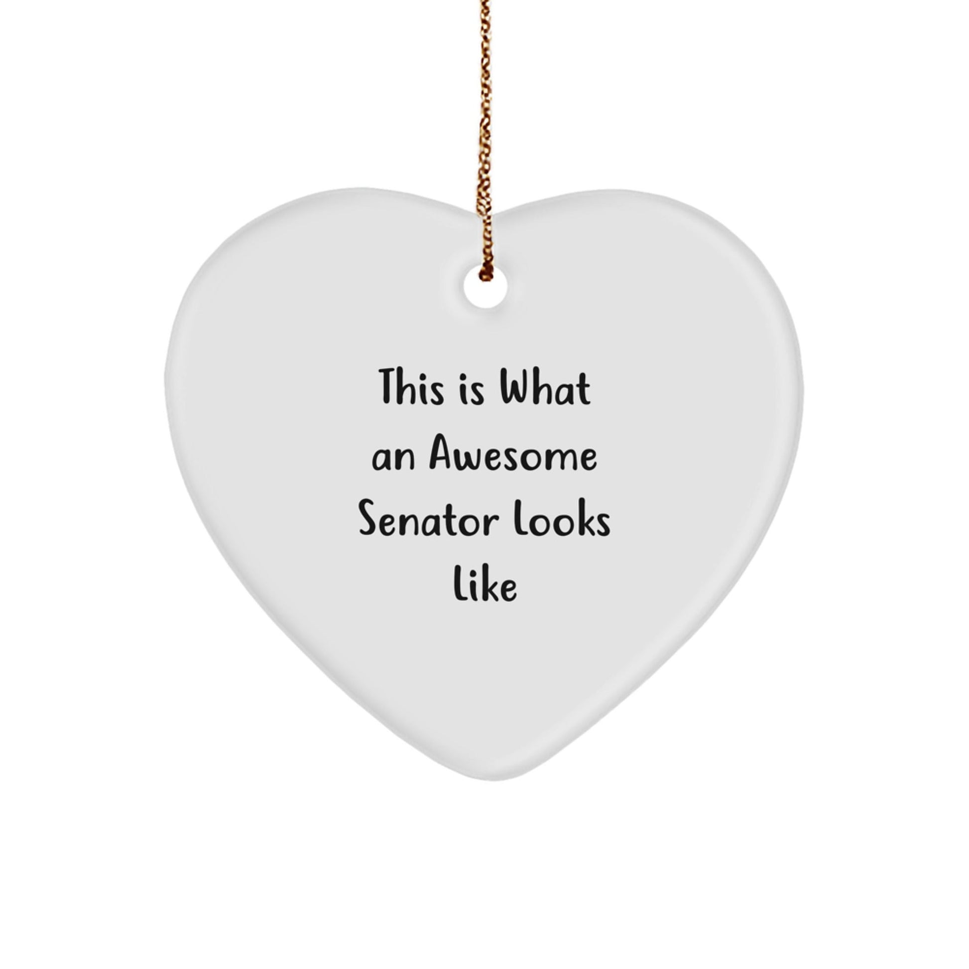 Senator Gifts, Heart Ornament with 'This Is What An Awesome Senator Looks Like' Quote, Christmas Unique Gifts for Senator, Men, Women, Friends, Coworkers, Family - The Buy Boom