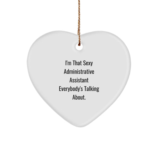 Sexy Administrative Assistant Heart Ornament Gifts from Friends, Coworkers, or Family for Christmas, Unique Office Decor - The Buy Boom