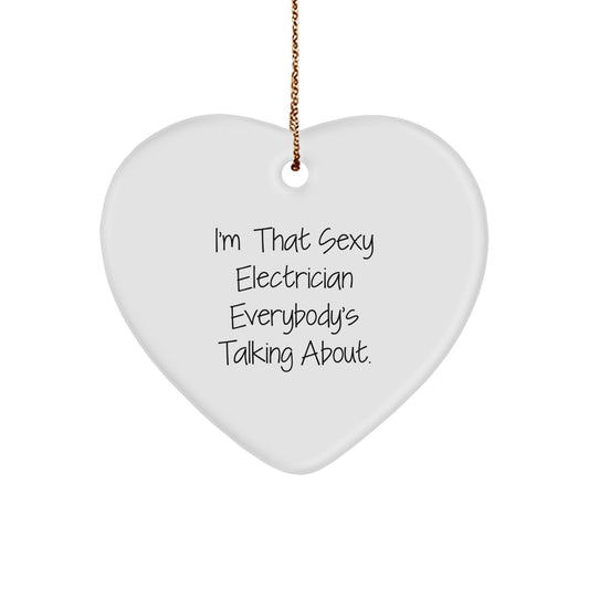 Sexy Electrician Gifts from Friends and Family, Christmas Unique Ideas for Electrician Men and Women, Heart Ornament for Electricians - The Buy Boom