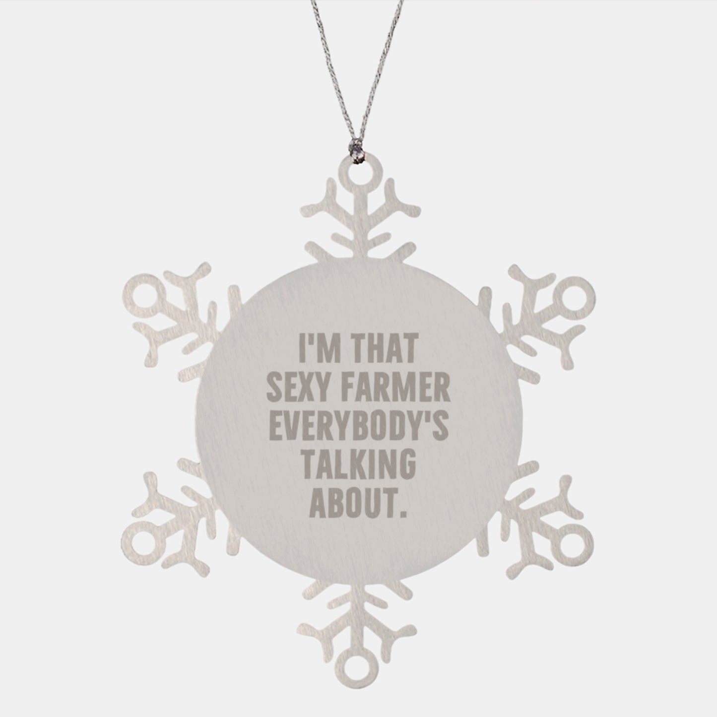 Sexy Farmer Funny Snowflake Ornament Gifts from Friends to Men, Unique Christmas Unique Gifts for Farmers, 3.14 Inch Stainless Steel Shatterproof, Funny Farmer Quotes - The Buy Boom