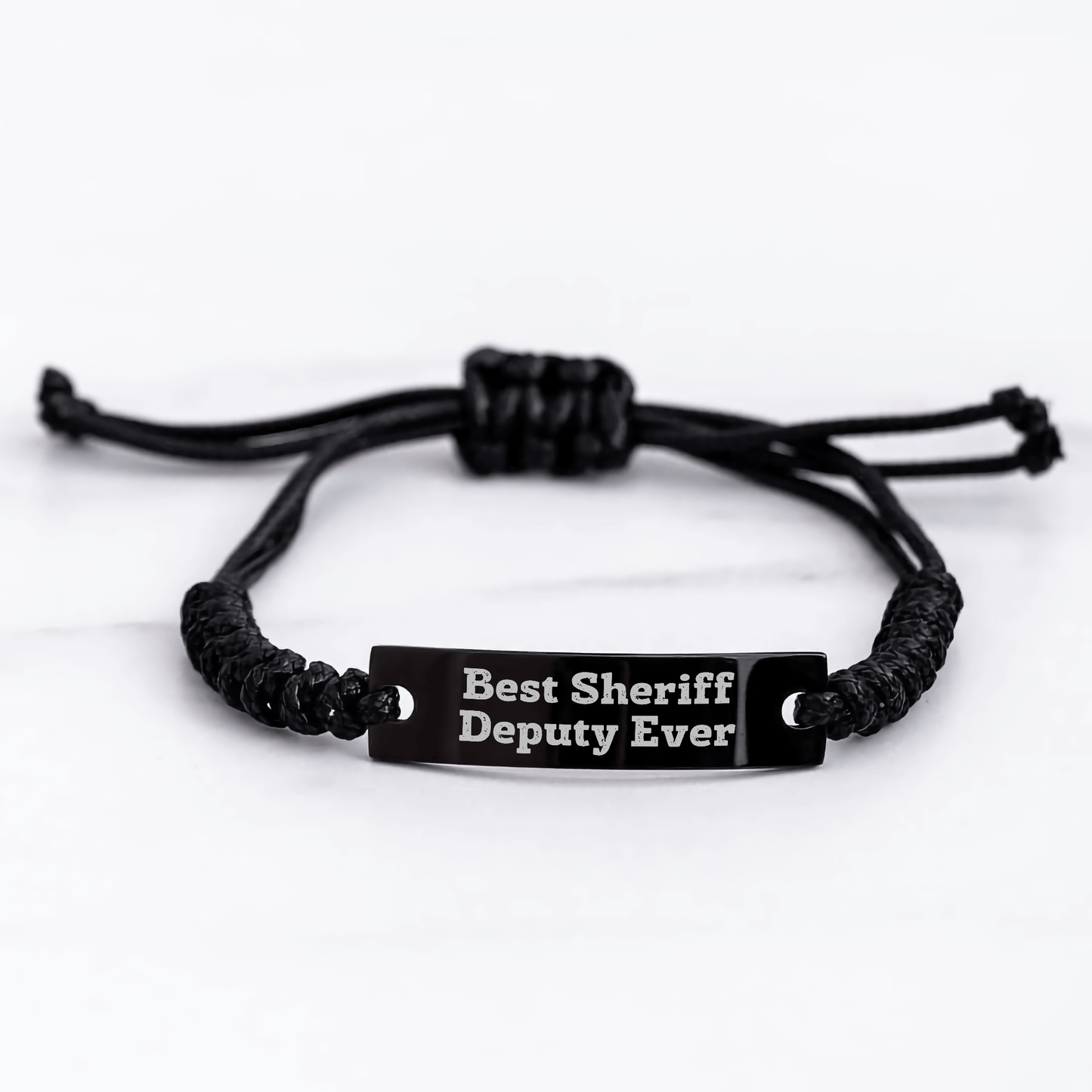 Sheriff Deputy Gifts, Funny Quote, Adjustable Rope Bracelet for Men, 'Best Sheriff Deputy Ever' Engraved, from Family to Sheriff Deputy - The Buy Boom