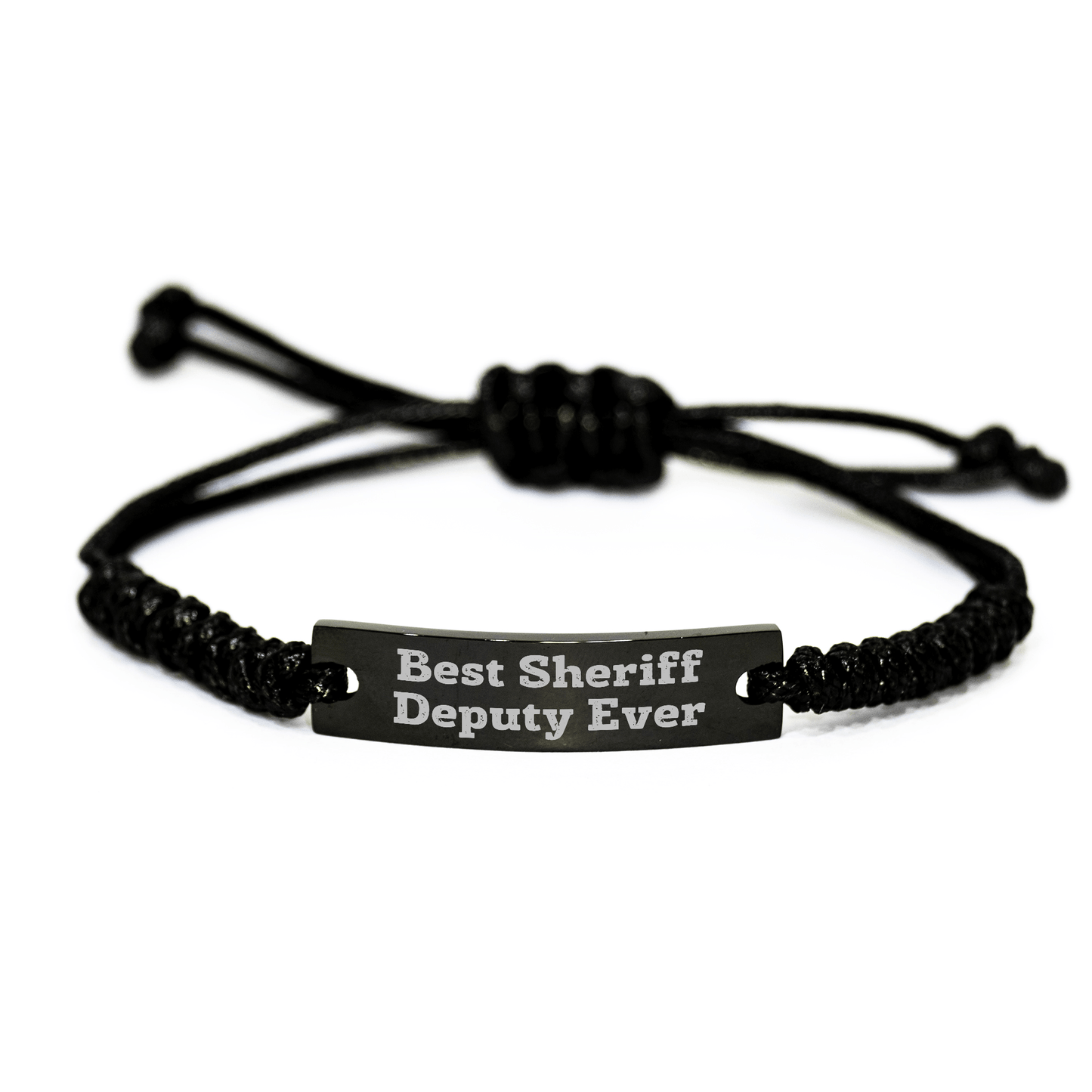 Sheriff Deputy Gifts, Funny Quote, Adjustable Rope Bracelet for Men, 'Best Sheriff Deputy Ever' Engraved, from Family to Sheriff Deputy - The Buy Boom