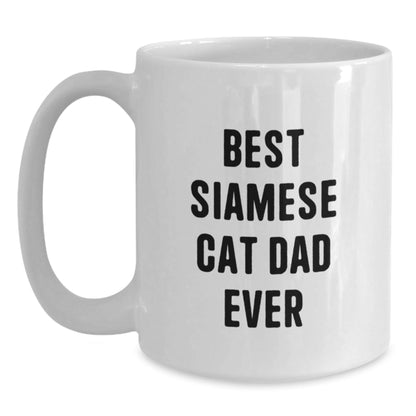 Siamese Cat Dad's Funny White Coffee Mug, Gifts from Men to Friends for Graduation, Best Siamese Cat Gifts Ever, White Coffee Mugs for Cat Lovers, Funny Siamese Cat Quotes - The Buy Boom
