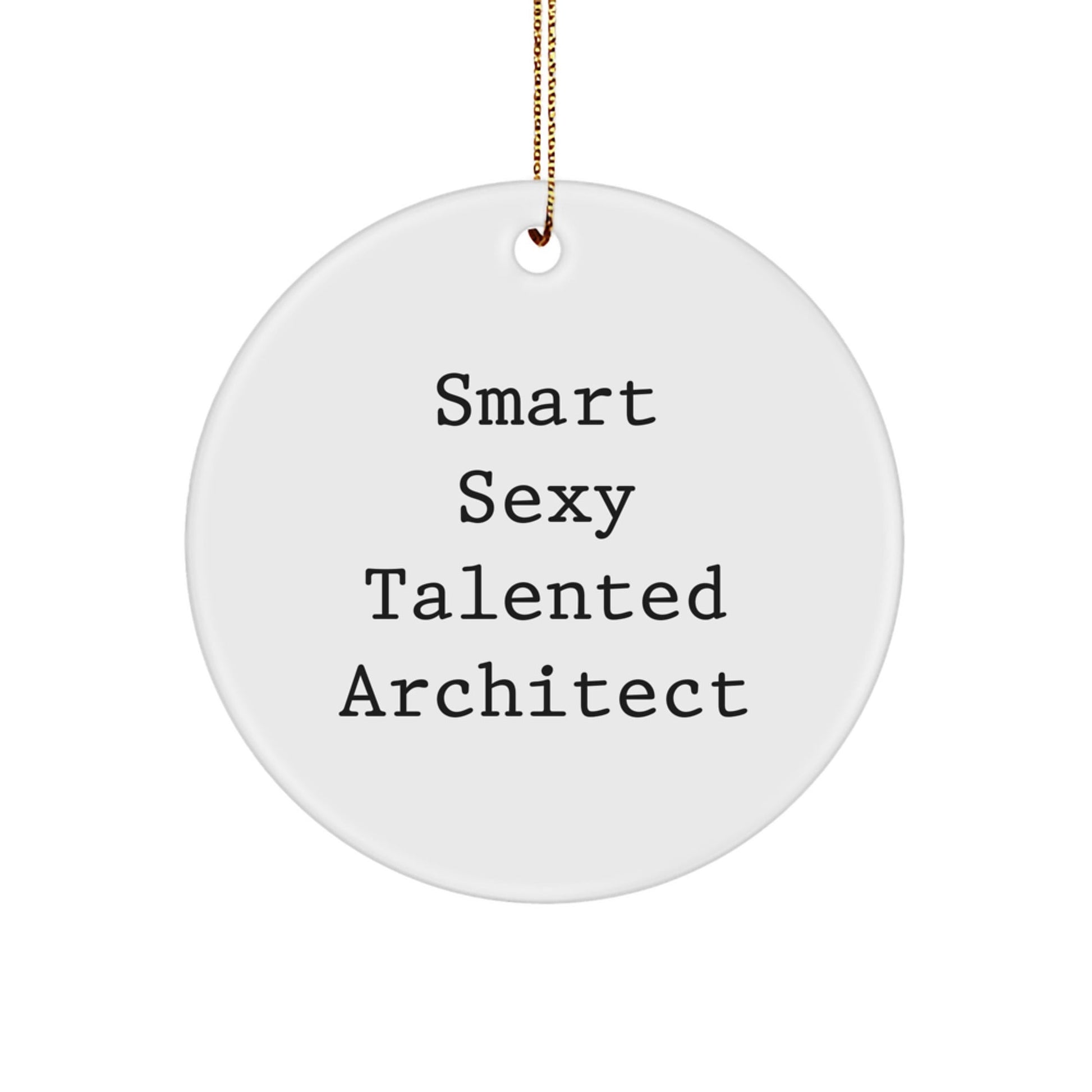 Smart Sexy Talented Architect Gifts for Men Friends Family Christmas Circle Ornament - Funny Quote Architect - The Buy Boom