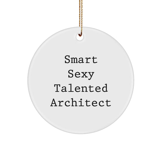 Smart Sexy Talented Architect Gifts for Men Friends Family Christmas Circle Ornament - Funny Quote Architect - The Buy Boom