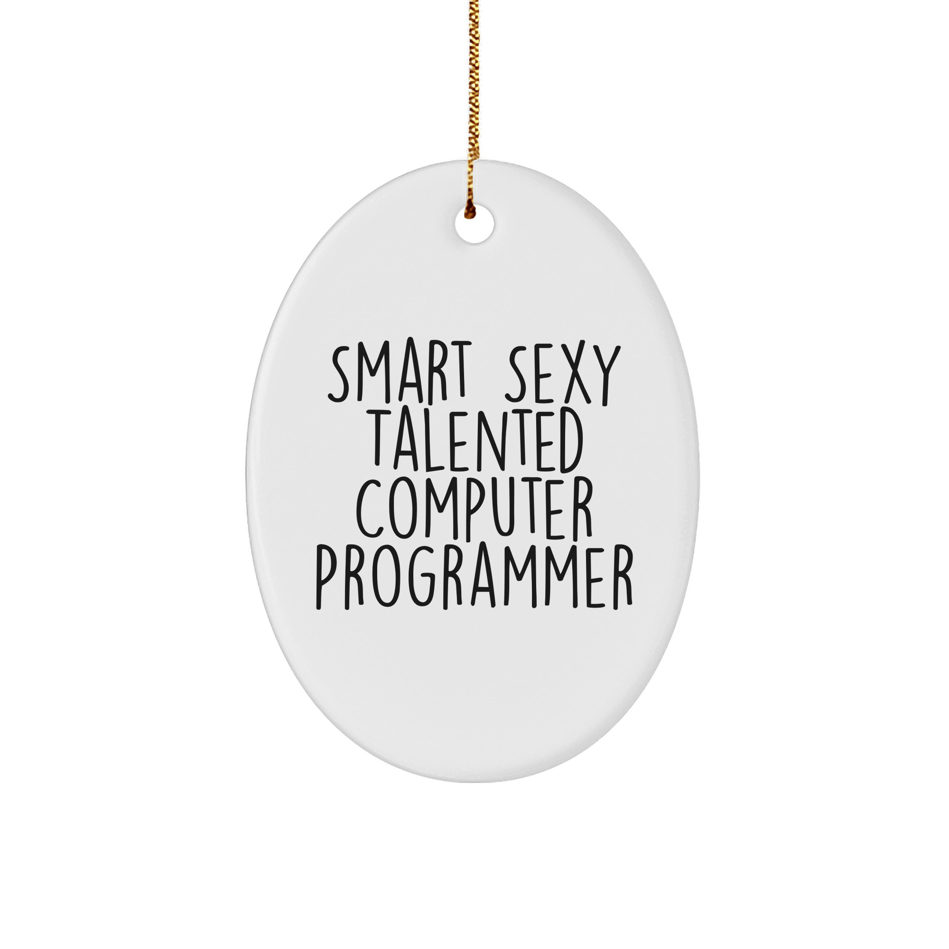 Smart Sexy Talented Computer Programmer Oval Ornament Gifts from Friends for Christmas - The Buy Boom