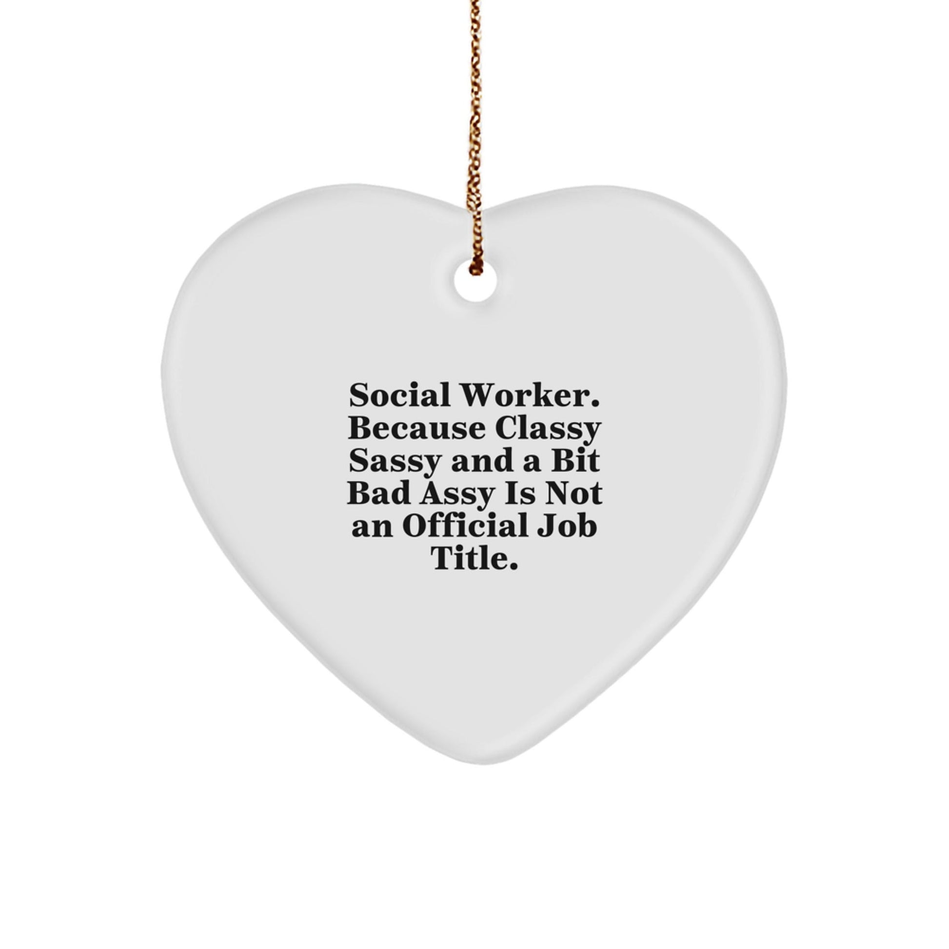 Social Worker Gifts from Friends Unique Heart Ornament, Funny Quote, Christmas Unique Gifts for Social Worker, Men, Women, Coworkers, Family - The Buy Boom
