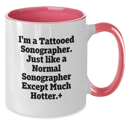 Sonographer Funny Gifts, Two Tone Coffee Mug for Graduation, Gifts from Friends to Sonographer, Perfect Inspirational Quote, 11oz Ceramic - The Buy Boom
