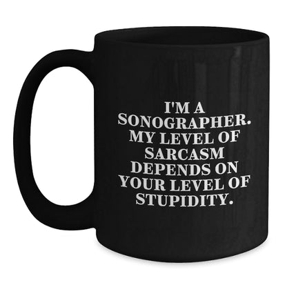 Sonographer Humor Black Coffee Mugs Funny Christmas Unique Gifts for Sonographer Friends Family - The Buy Boom