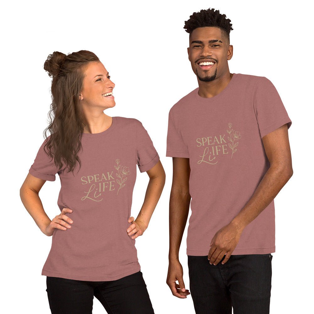 ✨ “Speak Life” | Inspirational Christian Unisex Tee for Faith - Filled Living - The Buy Boom