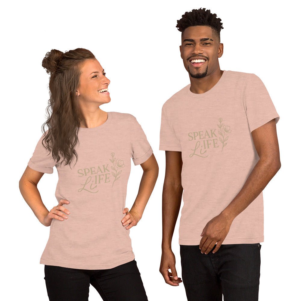 ✨ “Speak Life” | Inspirational Christian Unisex Tee for Faith - Filled Living - The Buy Boom