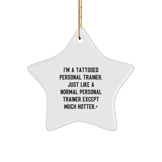 Gifts from Personal Trainers, Funny Star Ornaments for Christmas Unique Gifts, Personal Trainer Star Ornament for Men or Women, Funny Quotes Gifts from Friends or Family to Personal Trainers - Image 1