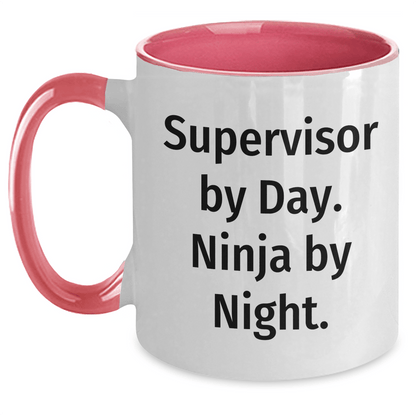 Supervisor Gifts from Men, Funny Two Tone Coffee Mugs for Dad, Father's Day Unique Gifts for Supervisor By Day Ninja By Night - The Buy Boom