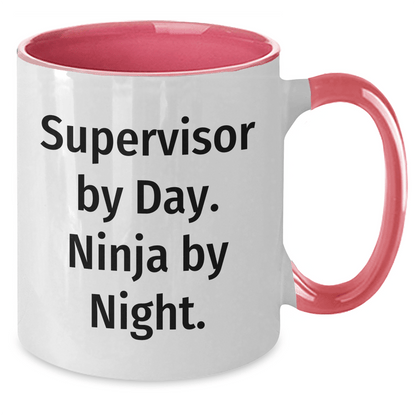Supervisor Gifts from Men, Funny Two Tone Coffee Mugs for Dad, Father's Day Unique Gifts for Supervisor By Day Ninja By Night - The Buy Boom