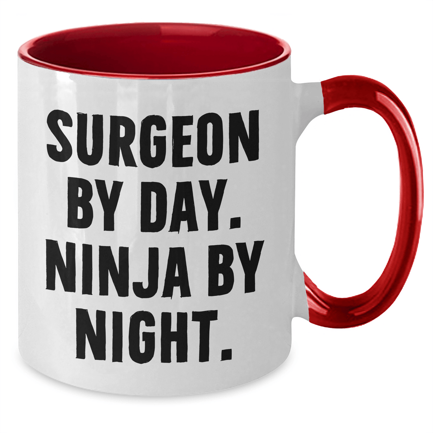 Surgeon Gifts: Funny 'Surgeon By Day. Ninja By Night.' Two Tone Coffee Mug for Father's Day - The Buy Boom