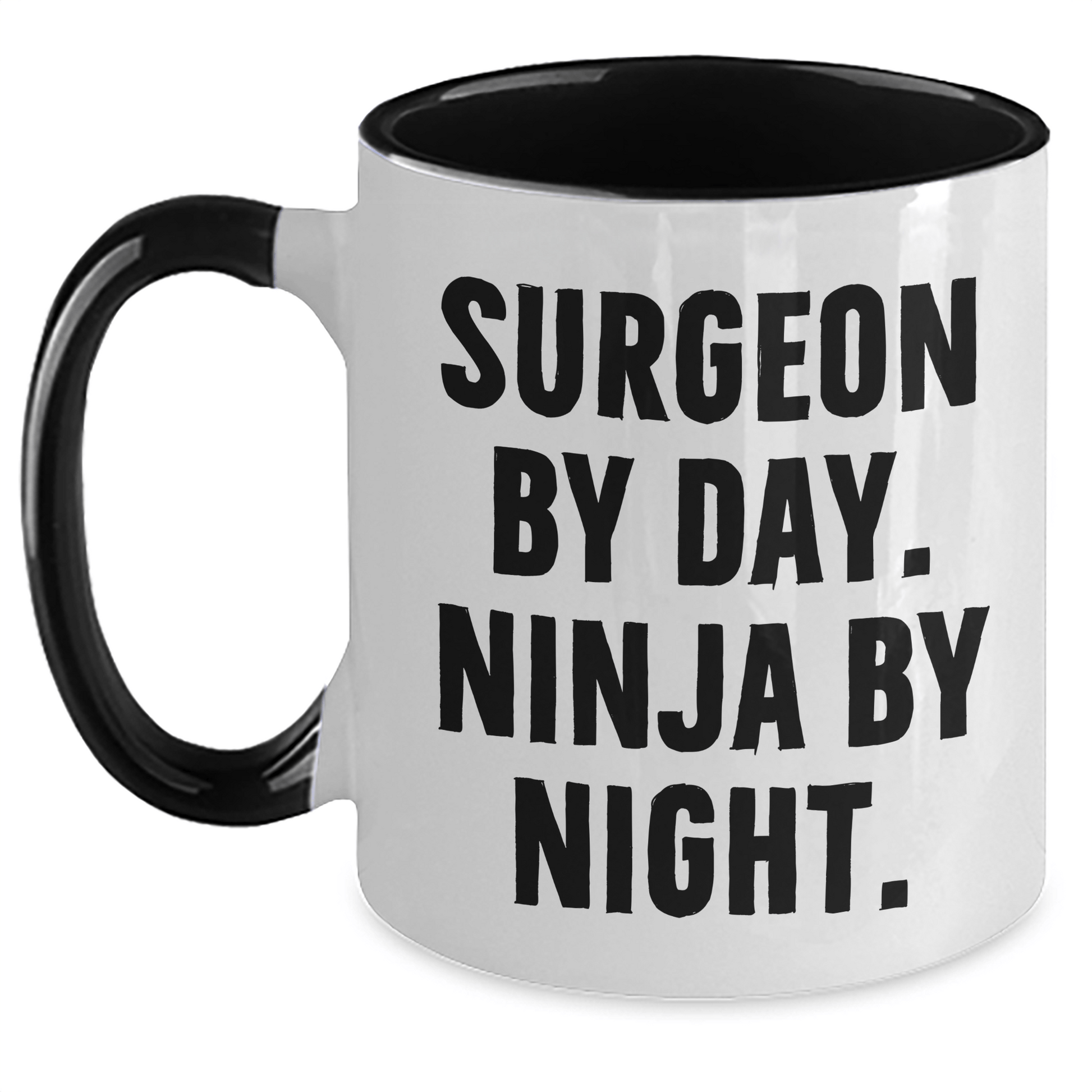 Surgeon Gifts: Funny 'Surgeon By Day. Ninja By Night.' Two Tone Coffee Mug for Father's Day - The Buy Boom