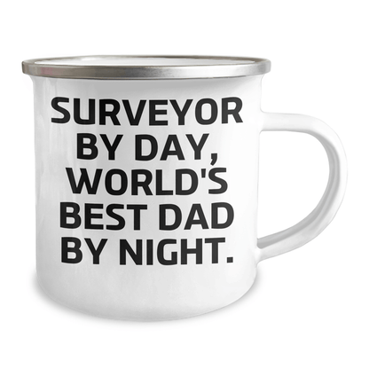 Surveyor Gifts, Camping Mug, 'Surveyor By Day, World's Best Dad By Night.', Funny Quote, Father's Day - The Buy Boom