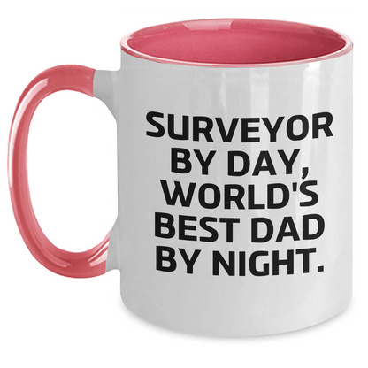 Surveyor Gifts, Funny Two Tone Coffee Mugs, Father's Day Unique Gifts from Men to Surveyor - The Buy Boom