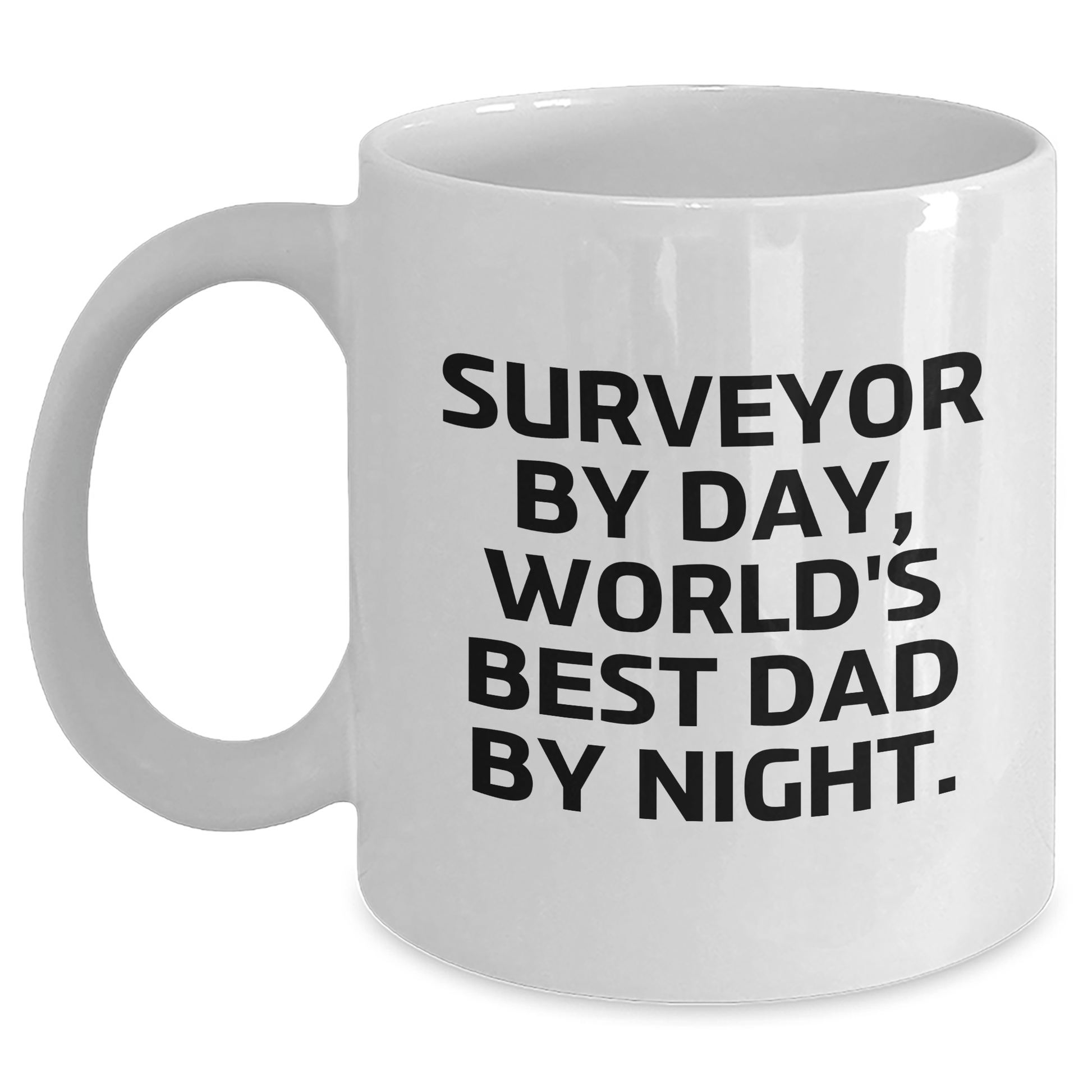 Surveyor Gifts, Funny White Coffee Mug, Gifts from Men, Surveyor By Day, World's Best Dad By Night., Father's Day Unique Gifts - The Buy Boom