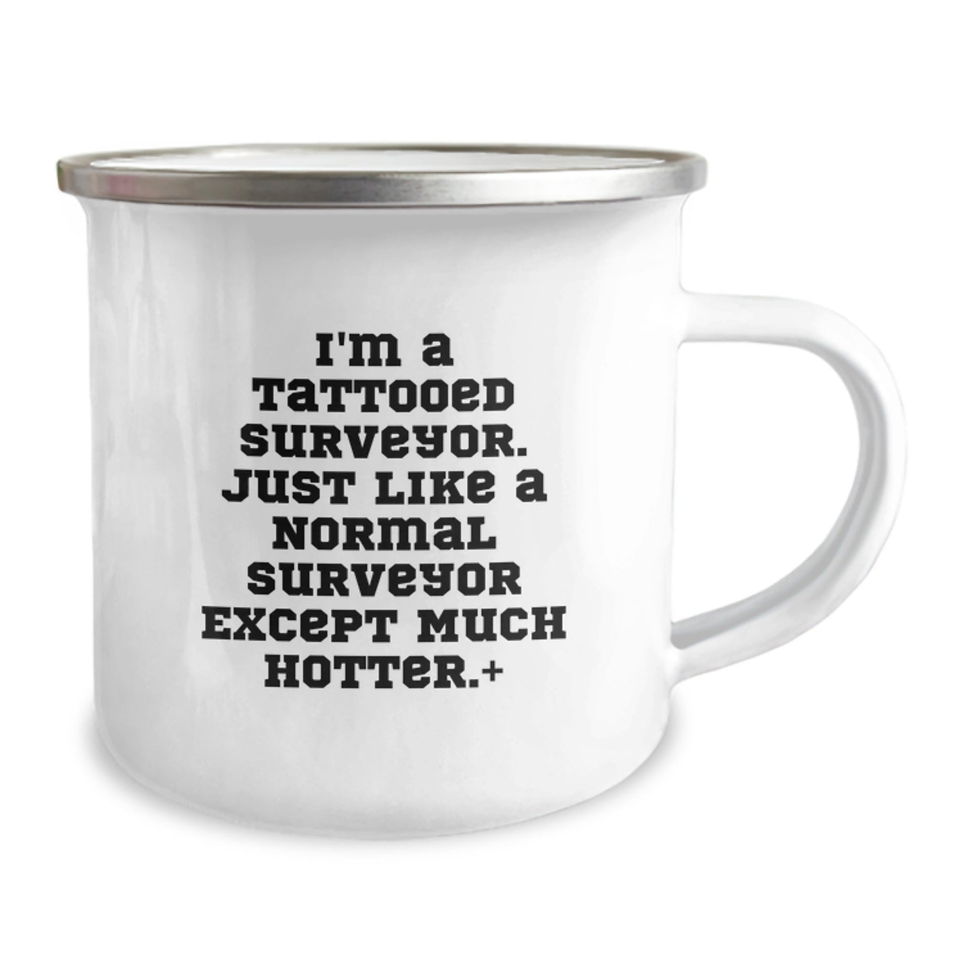 Tattooed Surveyor Camping Mug, Funny Birthday Unique Gifts for Surveyor Friends from Men, Unique Surveyor Mugs for Surveyor Lovers, Hot Surveyor Gift - The Buy Boom