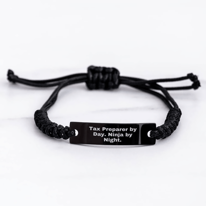 Tax Preparer Ninja Gift – Black Rope Bracelet for Mom - The Buy Boom