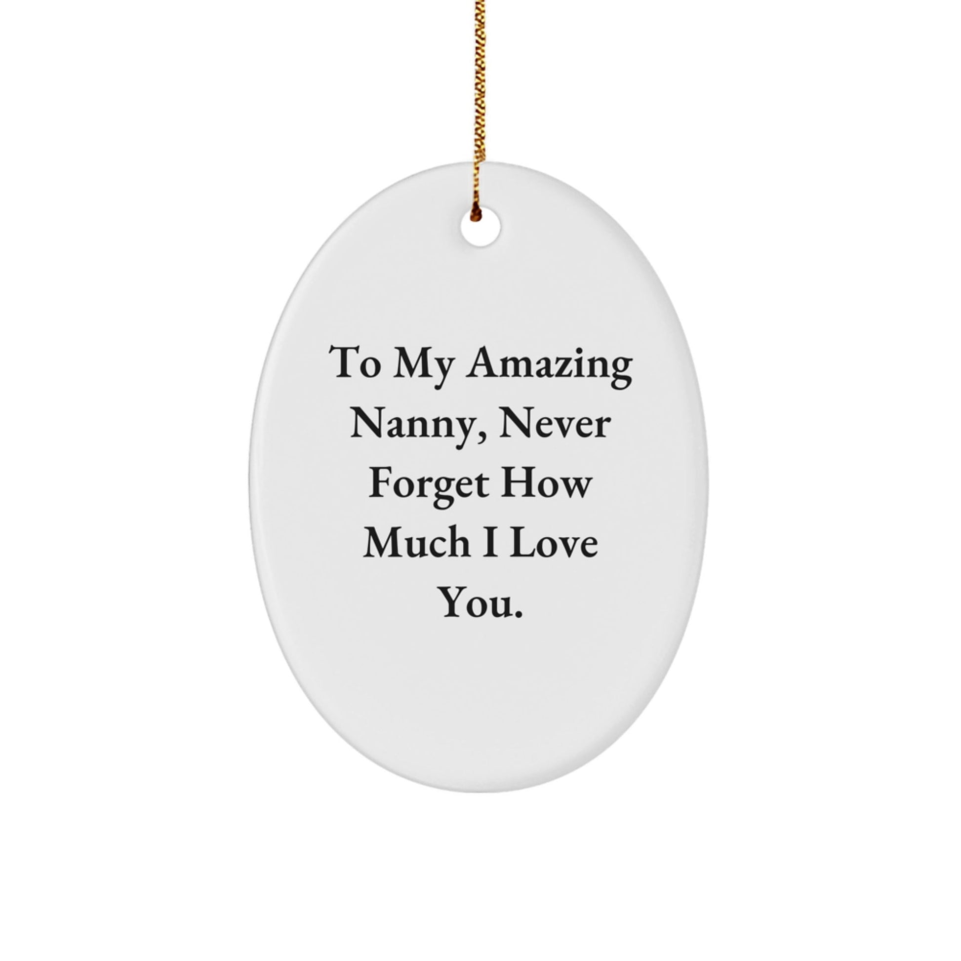 To My Amazing Nanny, Heartfelt Gifts from Family, Oval Ornament, Inspirational Quote, Christmas Unique Gifts for Her, Nanny Appreciation Gifts - The Buy Boom