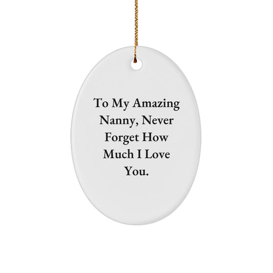 To My Amazing Nanny, Heartfelt Gifts from Family, Oval Ornament, Inspirational Quote, Christmas Unique Gifts for Her, Nanny Appreciation Gifts - The Buy Boom