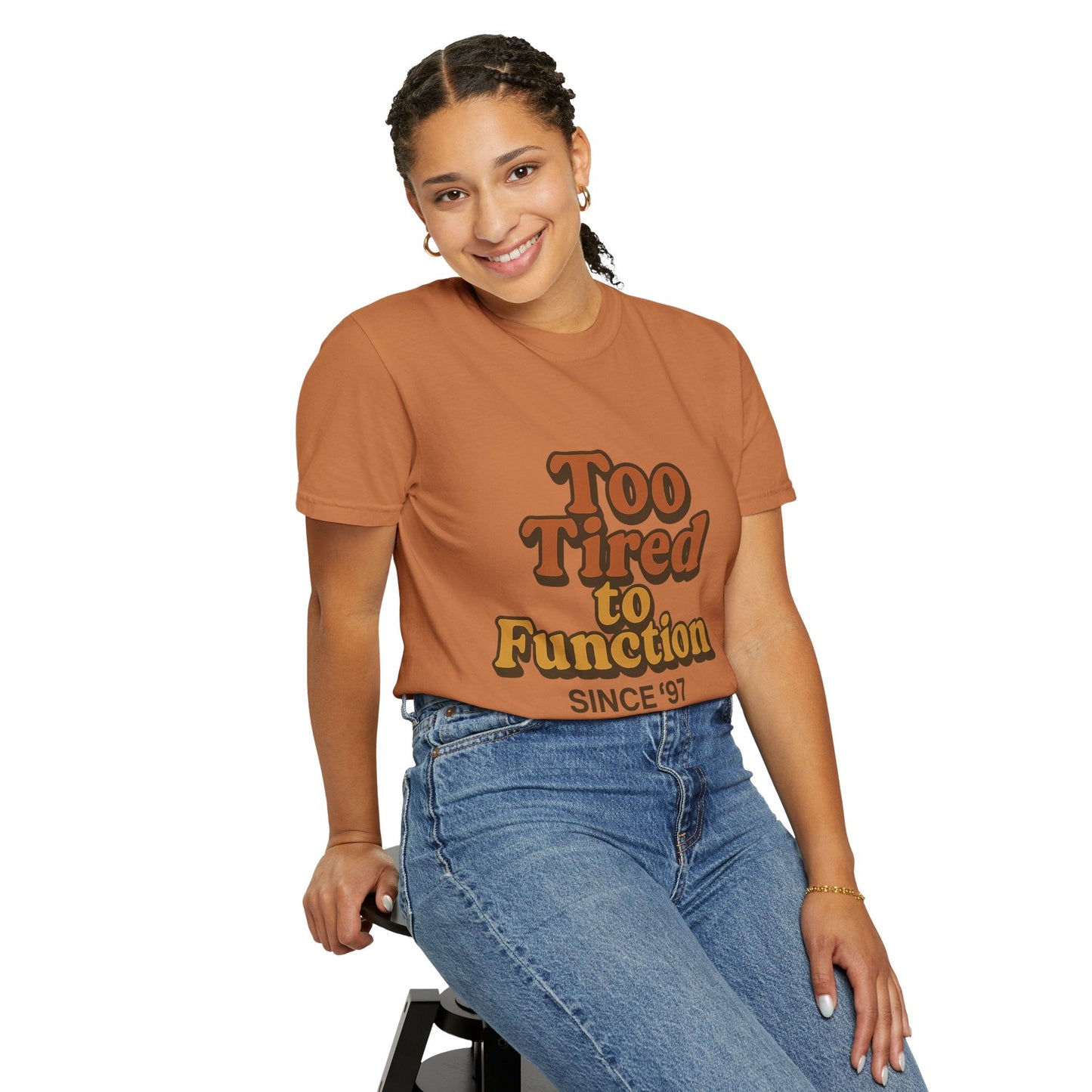 Too Tired to Function T-Shirt – Retro Unisex Graphic Tee | Funny Gift for Friends | 90s - Inspired Humor Shirt - The Buy Boom