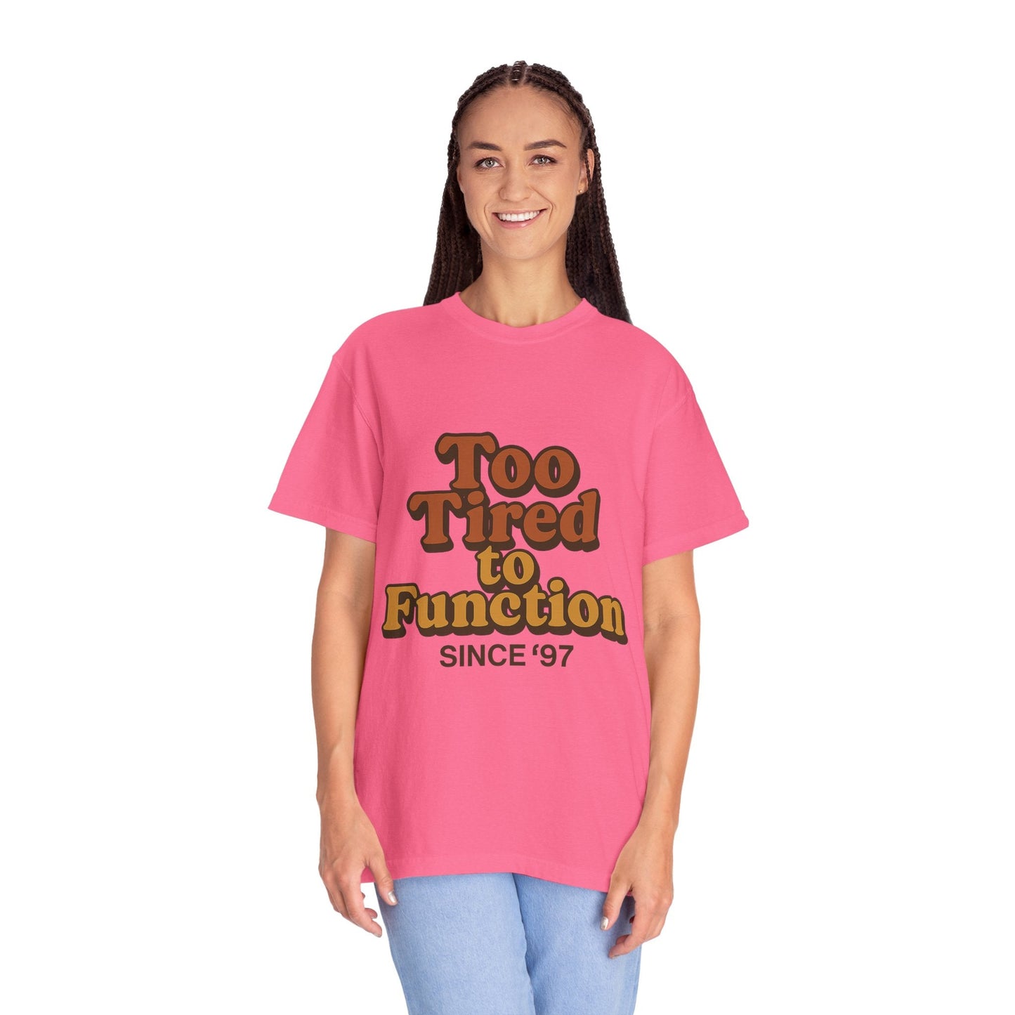 Too Tired to Function T-Shirt – Retro Unisex Graphic Tee | Funny Gift for Friends | 90s - Inspired Humor Shirt - The Buy Boom